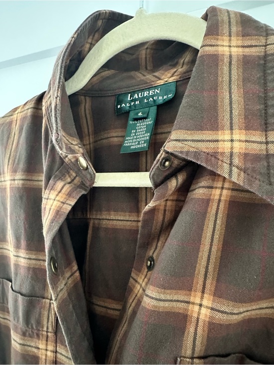 Ralph Lauren Tops - Vintage Gold snap Ralph Lauren Plaid Button-Down